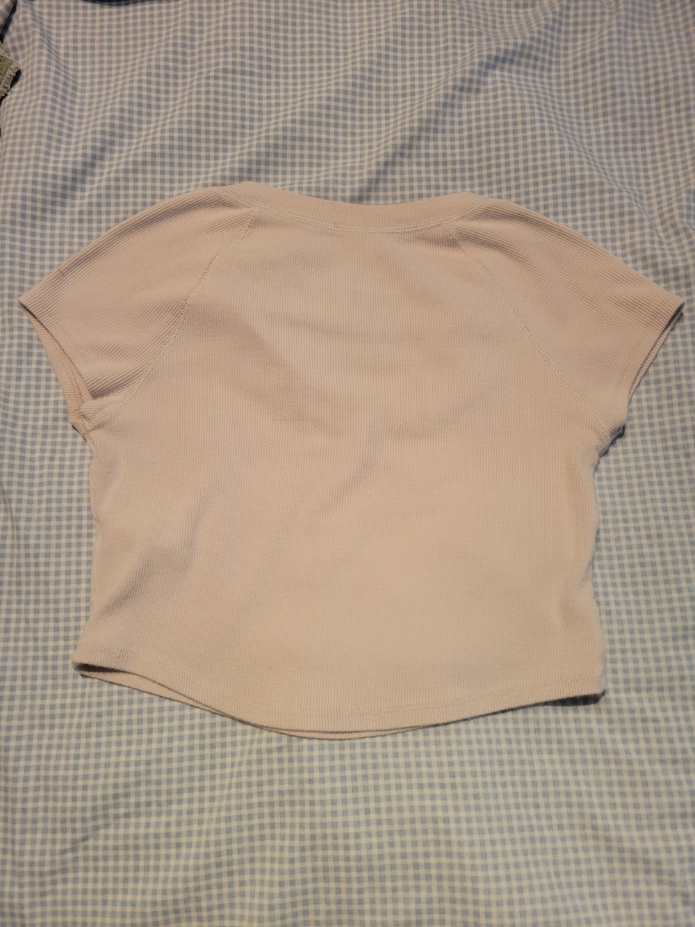 Garage Cream Ribbed Snap-Button Crop Top - Picture 3 of 4